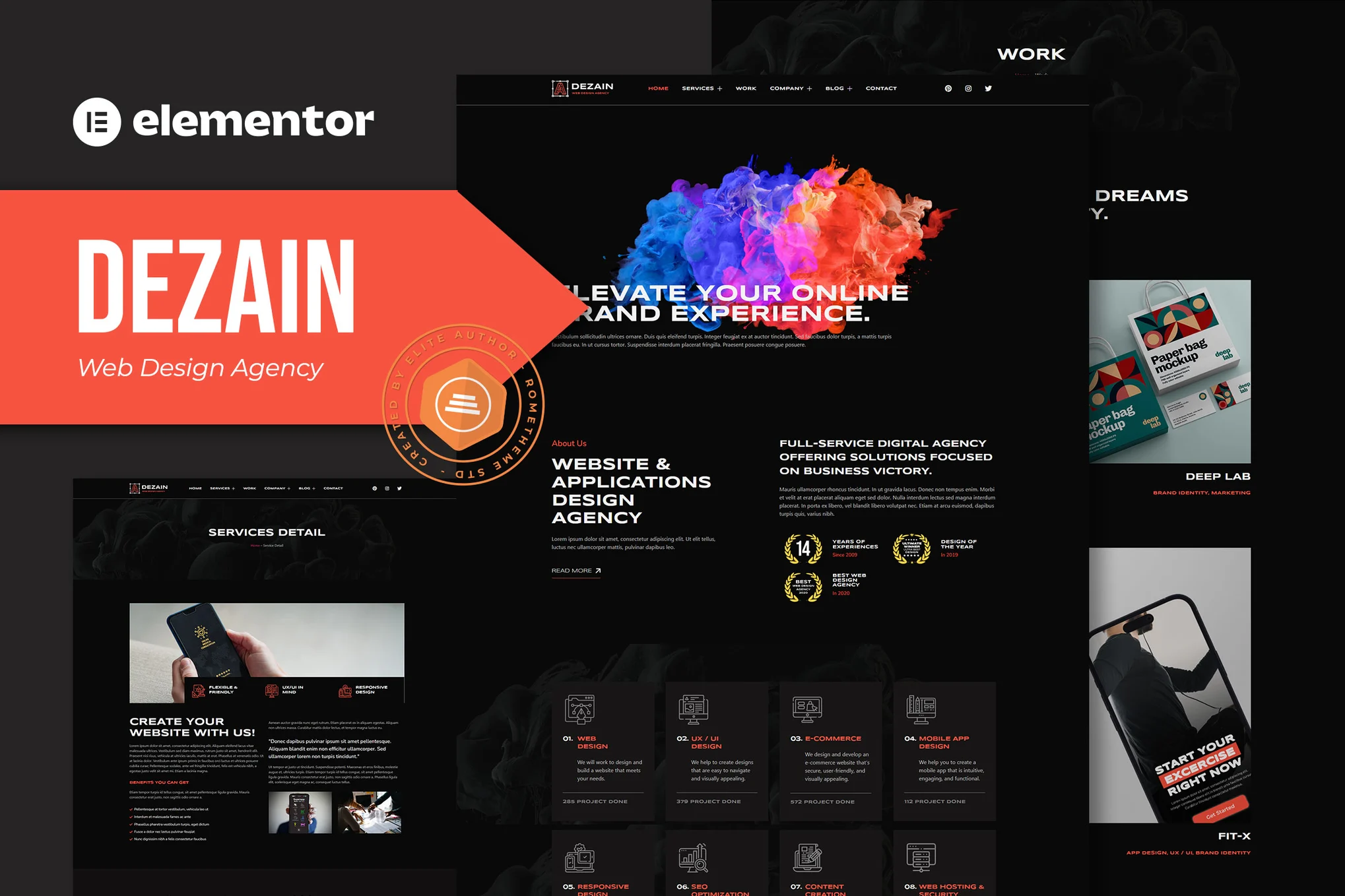 Dezain - Template Kit Elementor Pro da Agência de Web Design