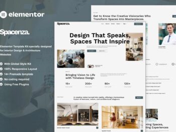 Spacenza - Kit de Templates Elementor de Design de Interiores e Arquitetura