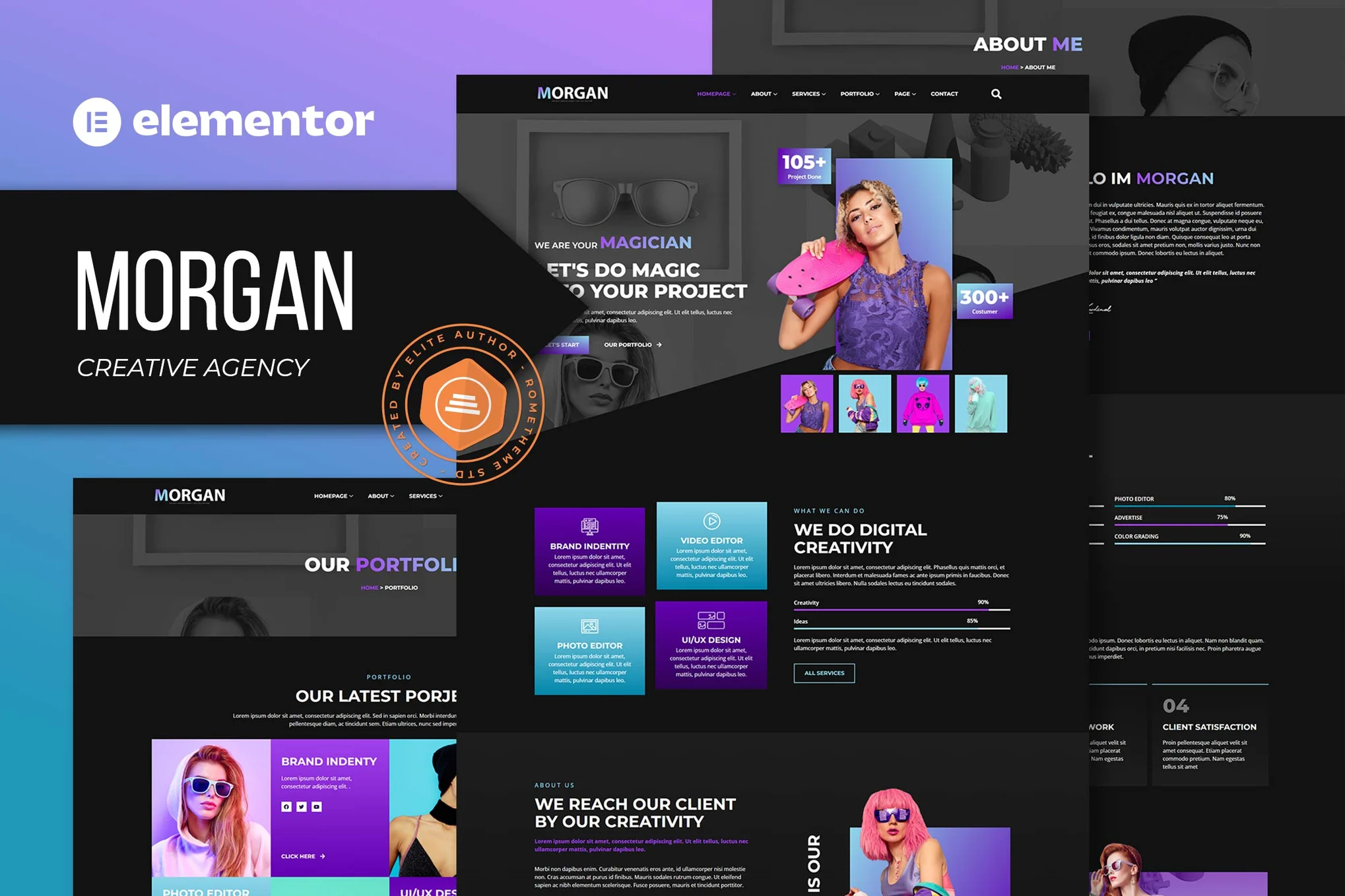 Morgan - Agência Criativa e Portfólio Elementor Template Kit