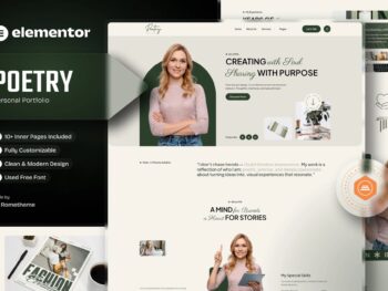 Poetry - Kit de Modelos de Portfólio Pessoal e Currículo Elementor