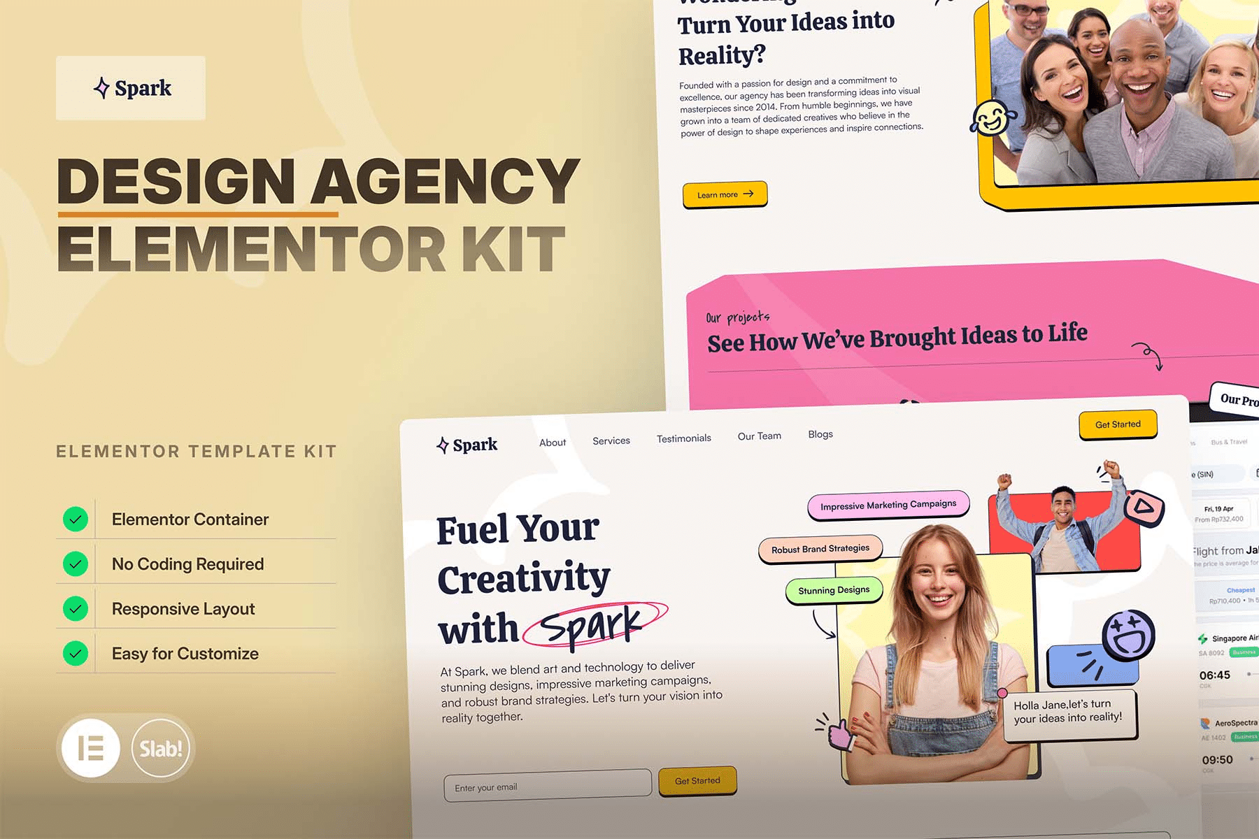 Spark - Kit de Templates Elementor Pro para Agência de Design
