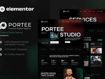 Portee - Kit de Modelos Elementor para Agência Digital Criativa