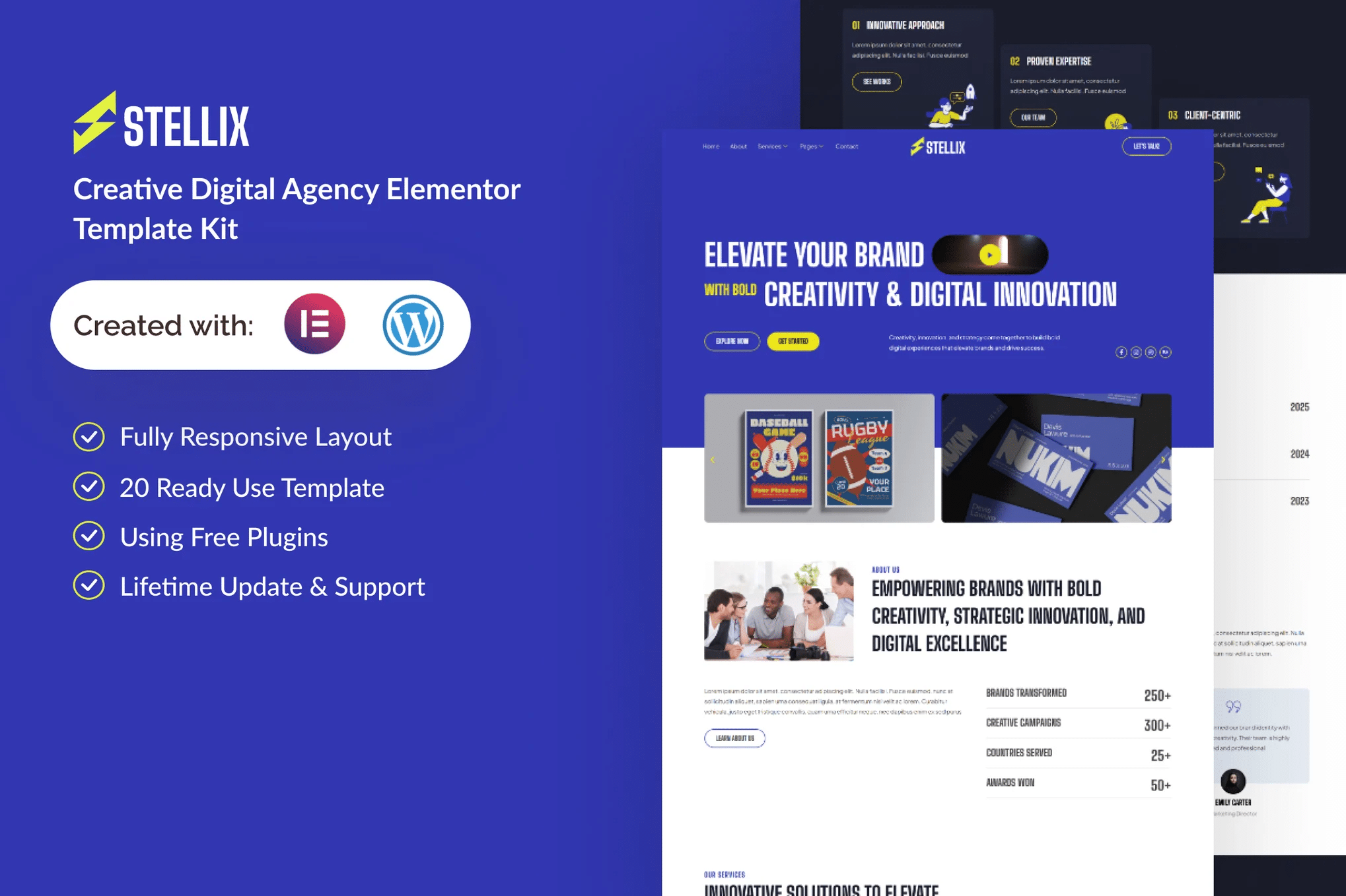 Stellix - Kit de Modelos Elementor para Agência Digital Criativa