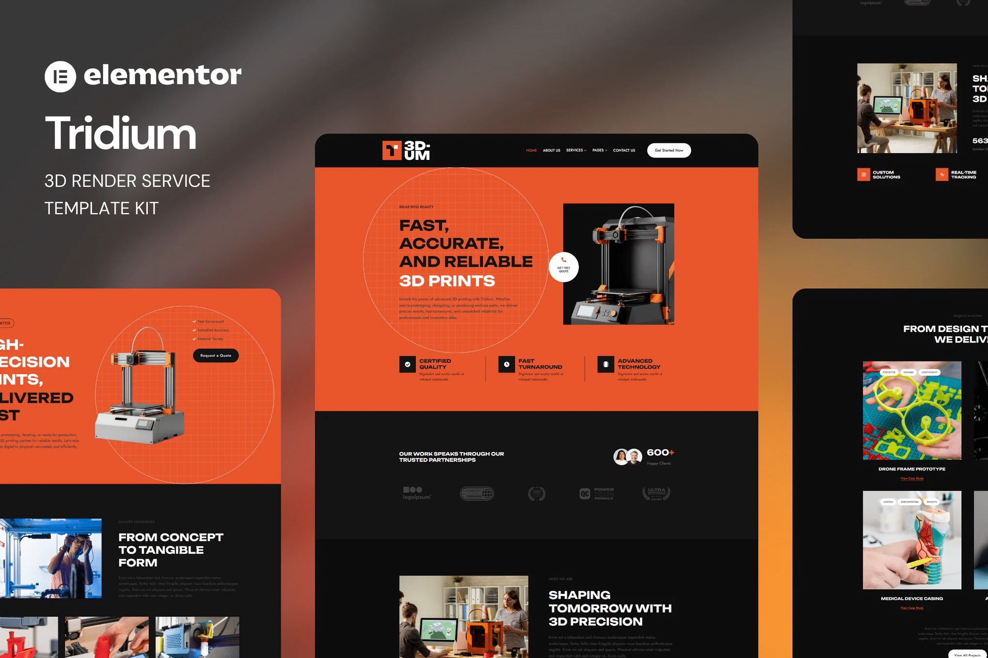 Tridium - Kit de modelos 3D Render Service Elementor
