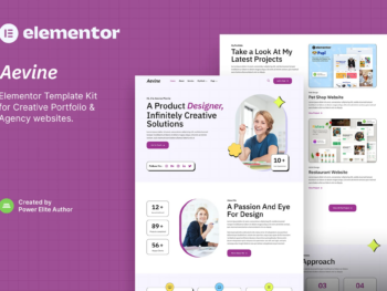 Aevine - Portfólio criativo e Template Kit Elementor de agência