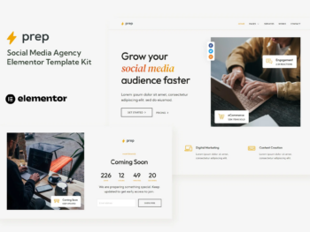 Prep - Template Kit Elementor para Agência de mídia social