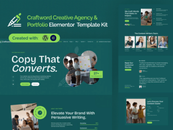 Craftword - Kit de Modelos Elementor de Portfólio para Agência Criativa e Redação
