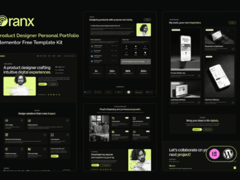 Oranx - Kit de Templates Elementor de Portfólio Pessoal para Designer de Produto