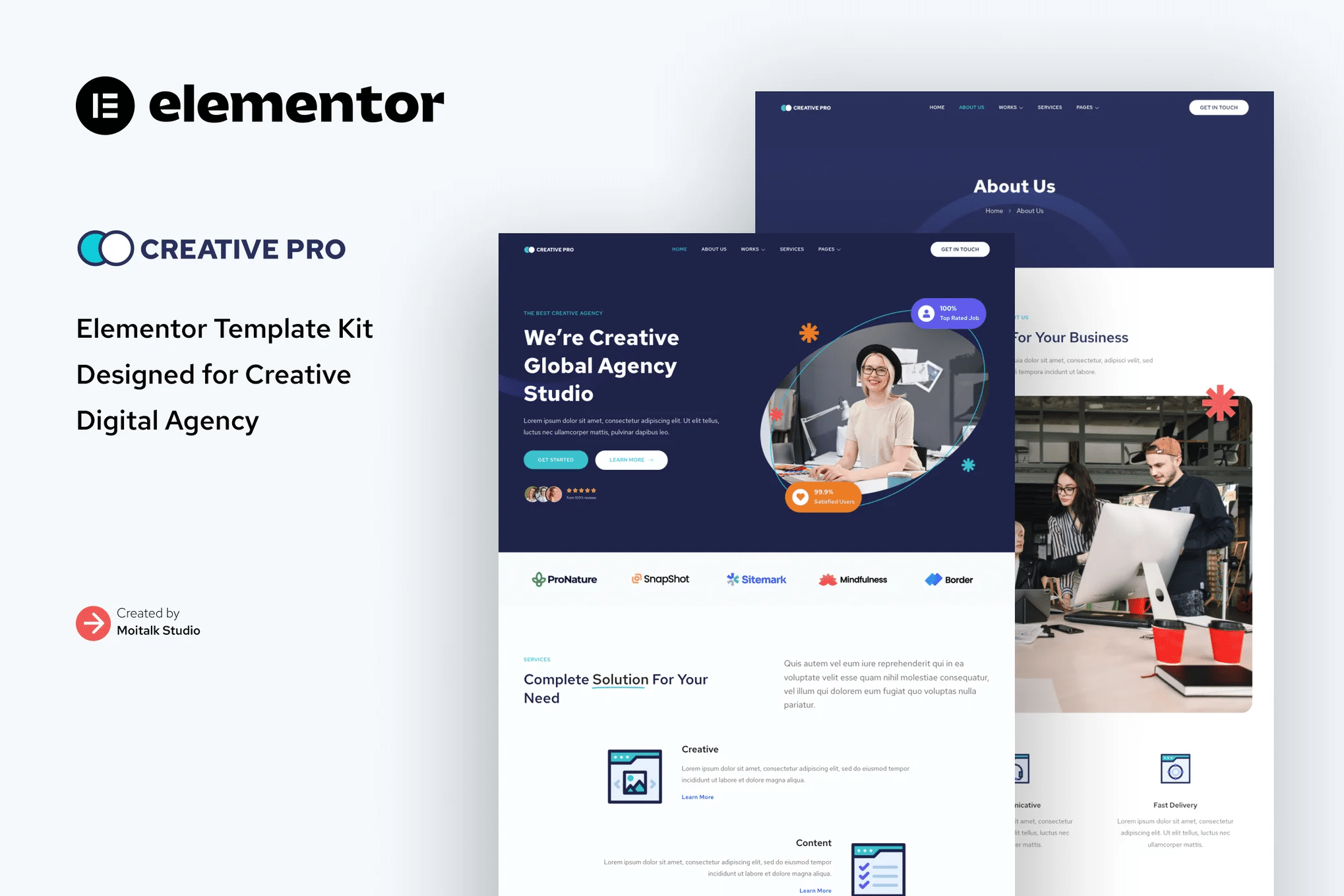 Creativepro - Kit de Modelos Elementor do Creative Agency Studio
