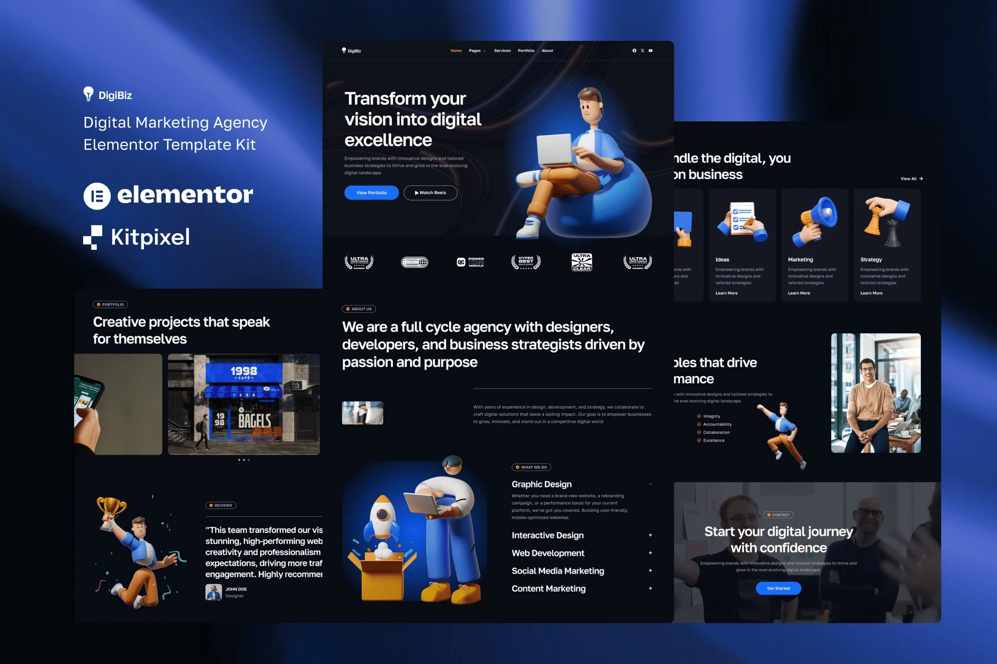 DigiBiz - Kit de Templates Elementor para Agência de Marketing Digital