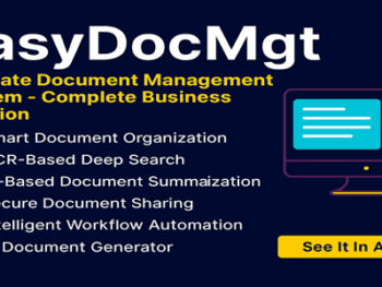 EasyDocMgt – Sistema de gerenciamento de documentos com inteligência artificial, compartilhamento de arquivos, fluxo de trabalho e OCR.