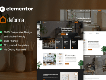 Daforma - Kit de Templates Elementor Pro para serviços de design de interiores