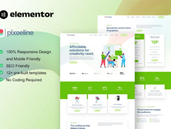 Pixeeline - Template Kit Elementor de agência criativa e freelance de ilustração Gráficos