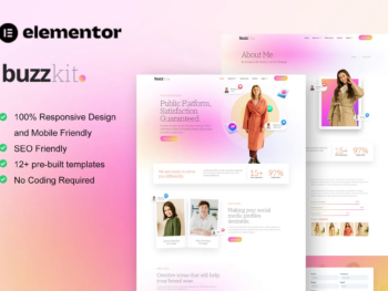 Buzzkit - Kit de Template Kit para influenciadores e Agência criativas Elementor