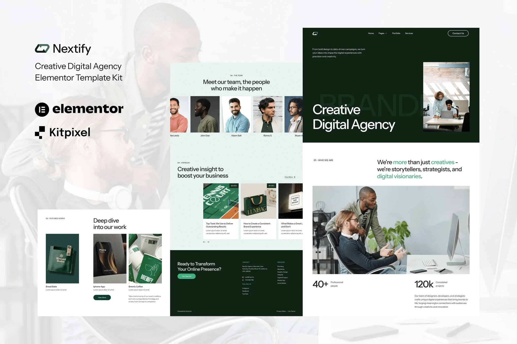 Nextify - Kit de Templates Elementor para Agência Digital Criativa e Portfólio