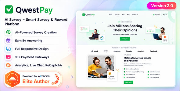 QwestPay - Plataforma de geração de pesquisas com IA e recompensas