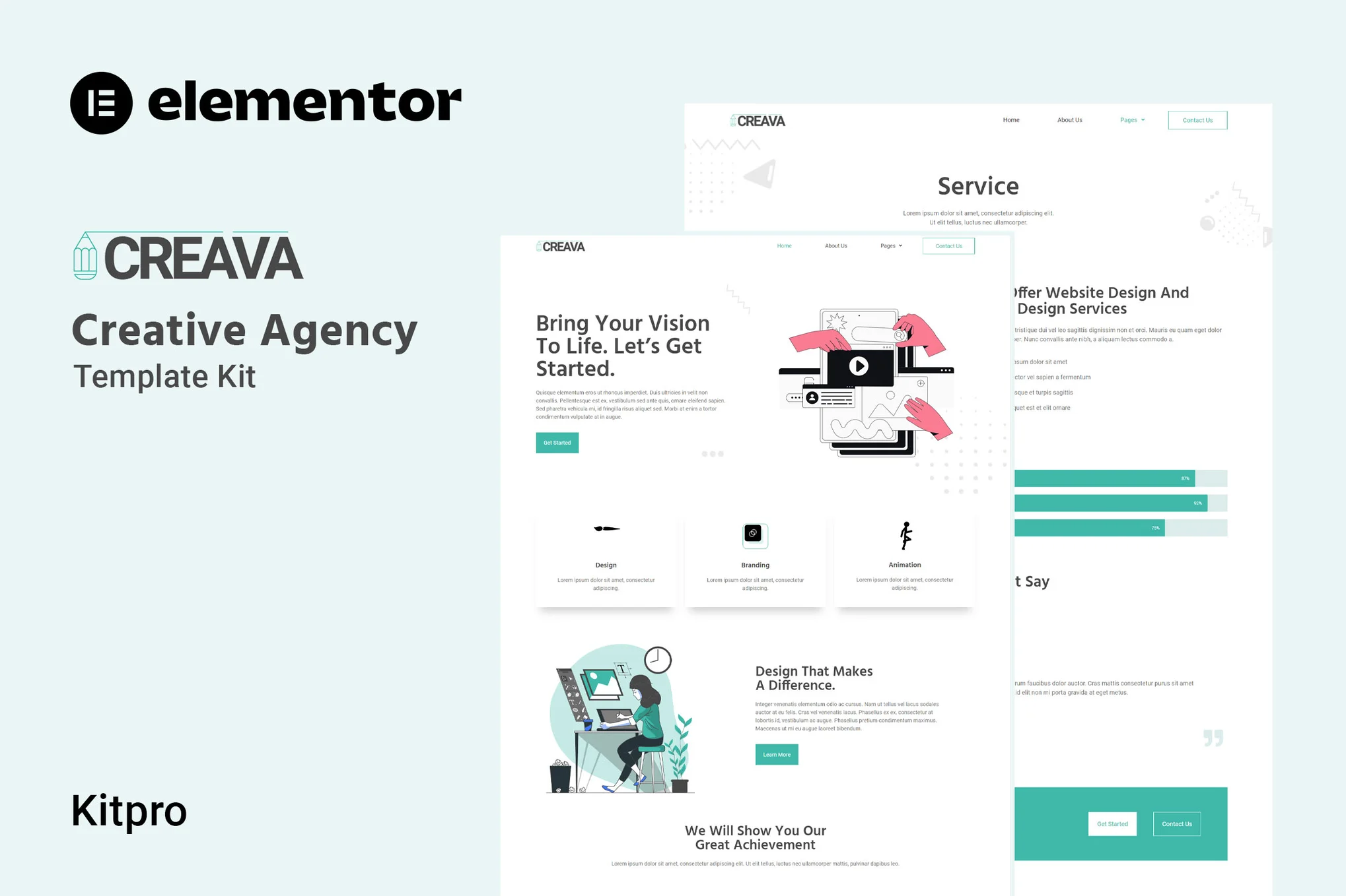 Creava - Template Kit Elementor da Agência Criativa