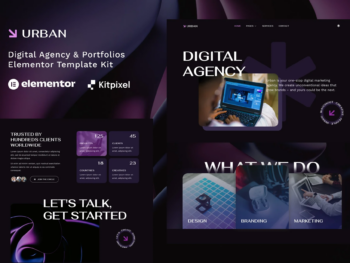 Urban - Template Kit Elementor para Agência e portfólios digitais escuros