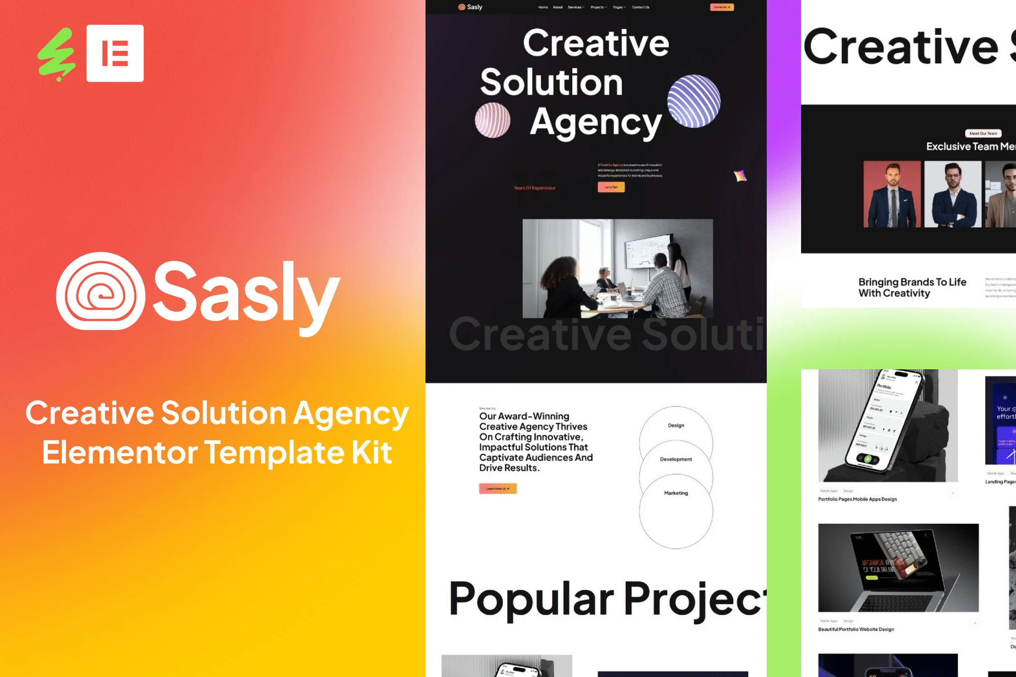 Sasly - Kit de modelos Creative Solution Elementor