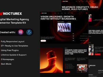 Nocturex - Kit de Templates Elementor para Agência de Marketing Digital