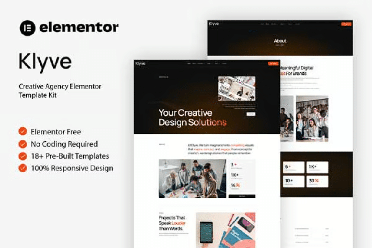 Klyve - Kit de Modelos Elementor para Agência Criativa