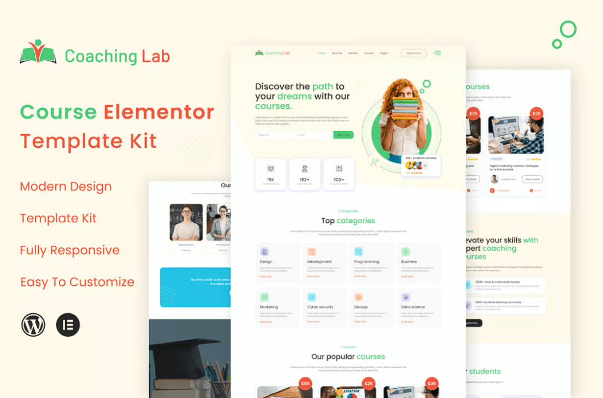 Coaching Lab - Kit de modelos Elementor do Coaching Center