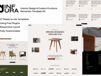 Infura - Kit de modelos Elementor para design de interiores e móveis personalizados