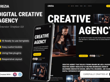 Crezia - Kit de Templates Elementor para Agência Criativa Digital