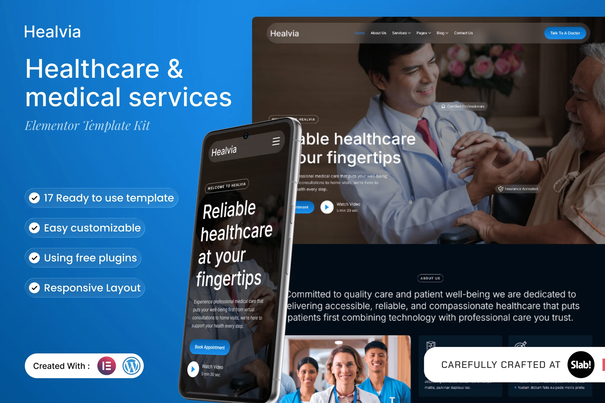 Healvia - Kit de Templates Elementor de Serviços Médicos e de Saúde