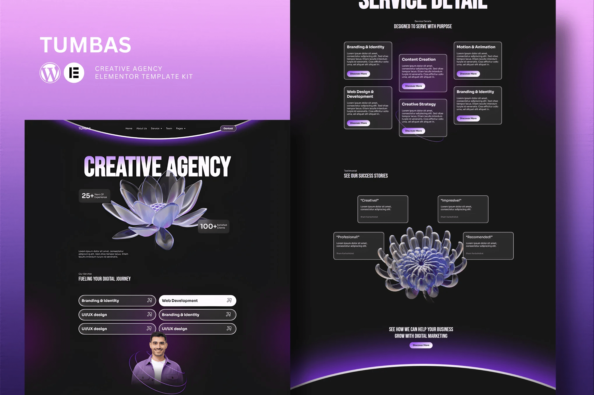 Tumbas - Kit de Templates Elementor para Agência Criativa