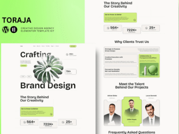 Toraja - Kit de Templates Elementor para Agência Criativa