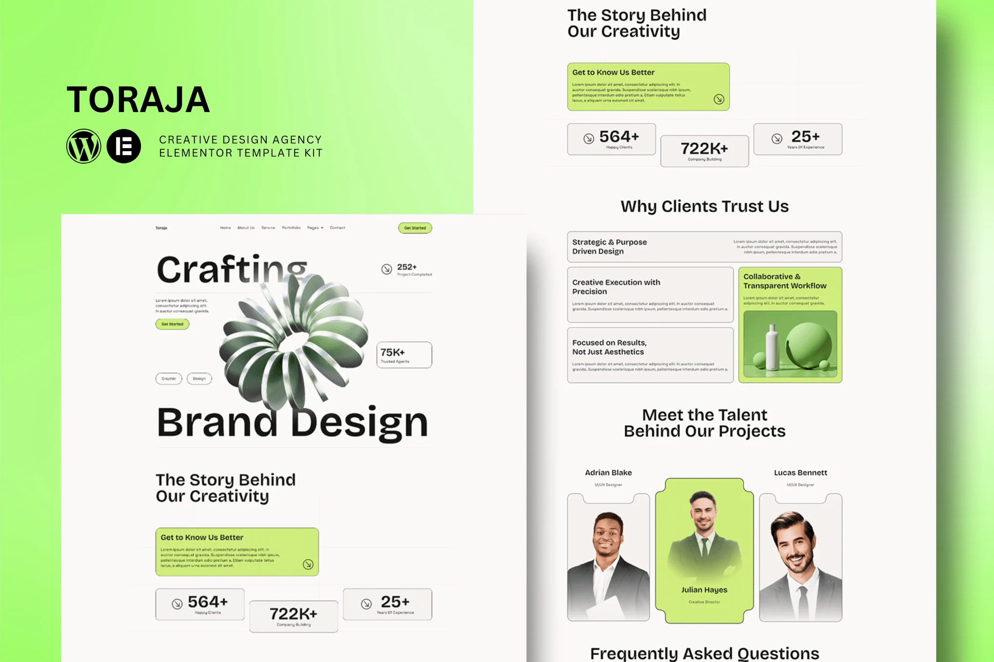 Toraja - Kit de Templates Elementor para Agência Criativa