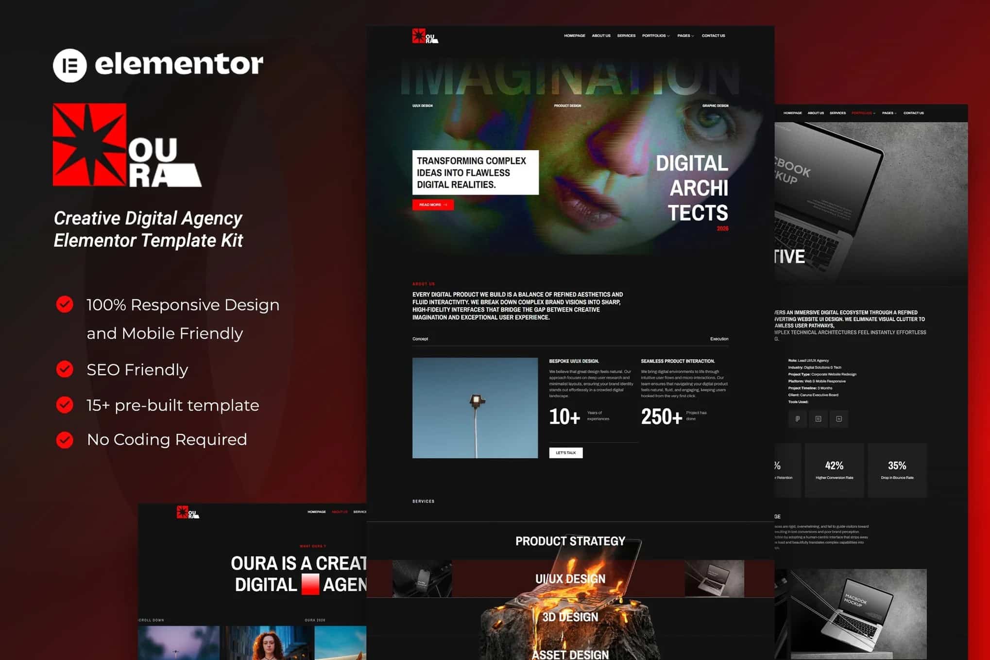Oura - Kit de Templates Elementor para Agência Digital Criativa