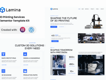 Lamina - Kit de modelos Elementor para serviços de impressão 3D