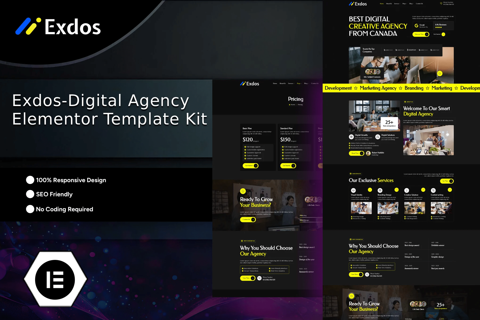 Exdos - Kit de Modelos Elementor para Agência Digital