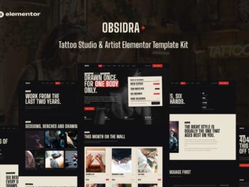 Obsidra - Kit de Templates para Estúdio de Tatuagem e Artist Elementor