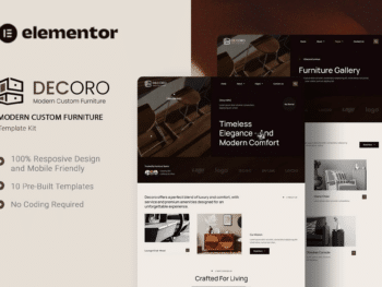Decoro - Kit de modelos Elementor de móveis personalizados modernos