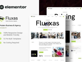 Fluxas - Kit de Templates Elementor Moderno para Empresas e Agências