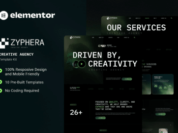 Zyphera - Kit de Templates Elementor para Agência Criativa