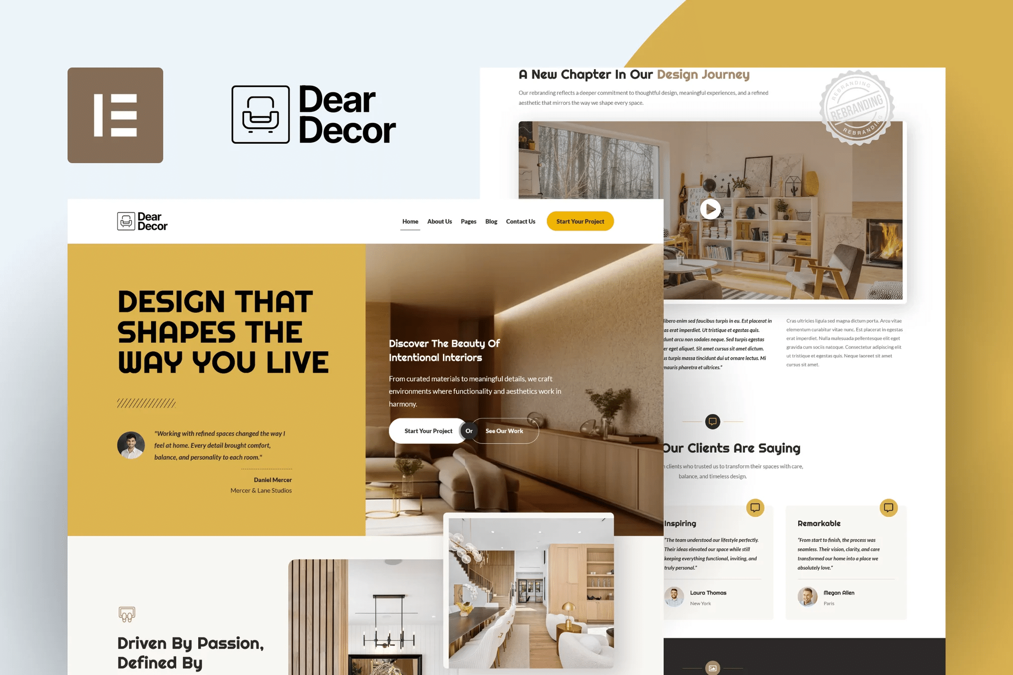 DearDecor - Kit de Templates Elementor de Design de Interiores
