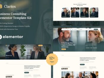 Clariox - Kit de Templates Elementor de consultoria de negócios