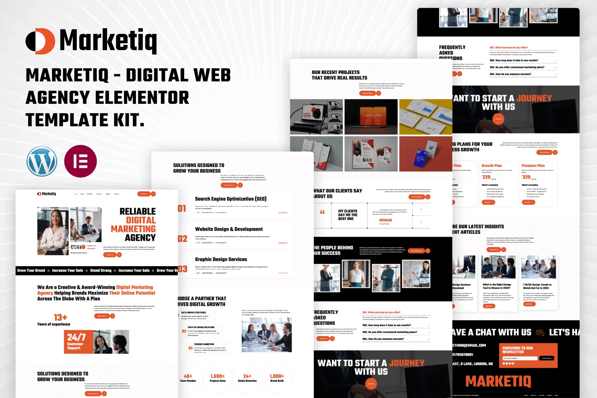 Marketiq - Kit de Modelos Elementor para Agência Web Digital