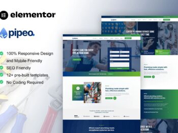 Pipeo - Kit de modelos Elementor Pro para serviços de encanamento