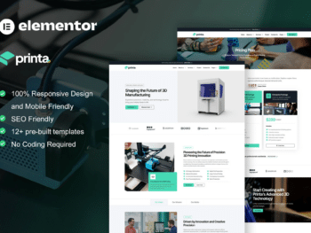 Printa - Kit de modelos Elementor Pro para impressão e fabricação 3D
