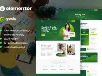 Grovia - Kit de Templates Elementor Pro para Agência de Marketing Digital