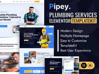 Pipey - Kit de Templates Elementor para serviços de encanamento