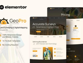 Geopro - Kit de Templates Elementor para topografia e mapeamento digital