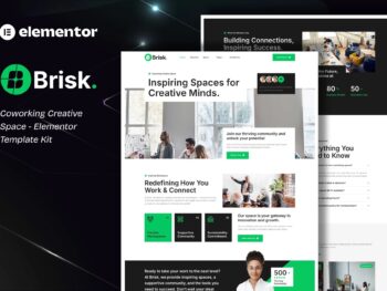 Brisk - Kit de Templates do Coworking Creative Space Elementor