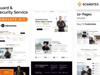 Scanditex - Kit de Modelos Elementor para Agência de Segurança e Guarda-Costas