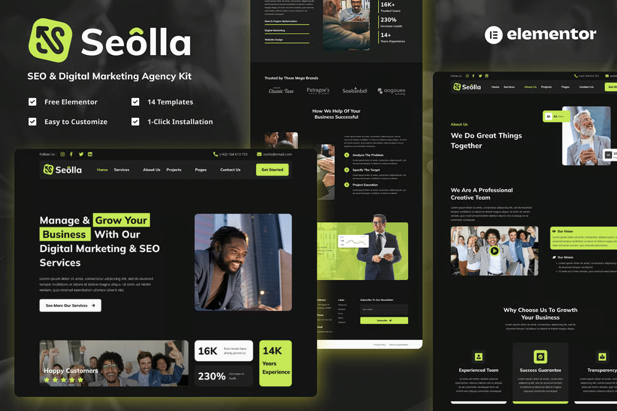 Seolla - Kit de Modelos para Agência de SEO e Marketing Digital